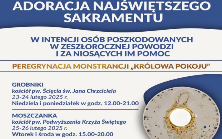 Adoracja w intencji ofiar powodzi i za niosących pomoc