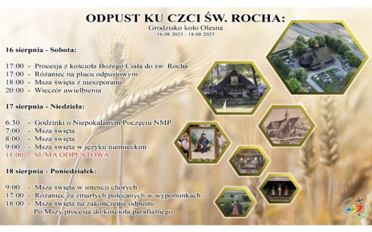 Odpust ku czci św. Rocha - 16-18 sierpnia 2025