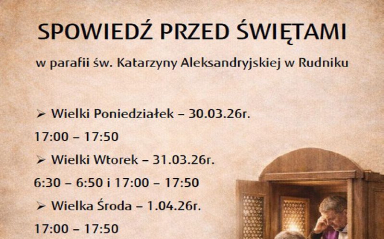 Plan spowiedzi - Wielki Tydzień 2026