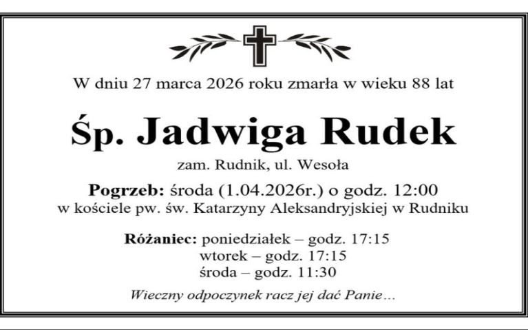 Śp. Jadwiga Rudek